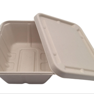 Sugar cane pulp and bamboo pulp disposable environmentally friendly tableware deep square box 1500ml biodegradable