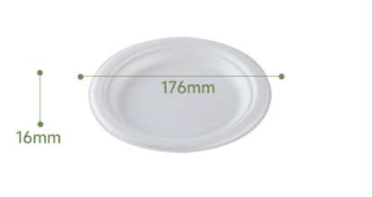 Disc disposable lunch box, sugarcane pulp biodegradable plate, can sing cake, light food, thick salad, takeaway plate