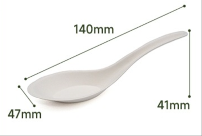 Disposable sugarcane pulp, pulp spoon, Chinese soup spoon, spoon, dessert spoon, biodegradable small spoon, cutlery bag