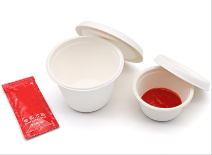 Sugarcane pulp disposable eco-friendly tableware, 4 Anshi sauce cups, trial drinking cups, biodegradable